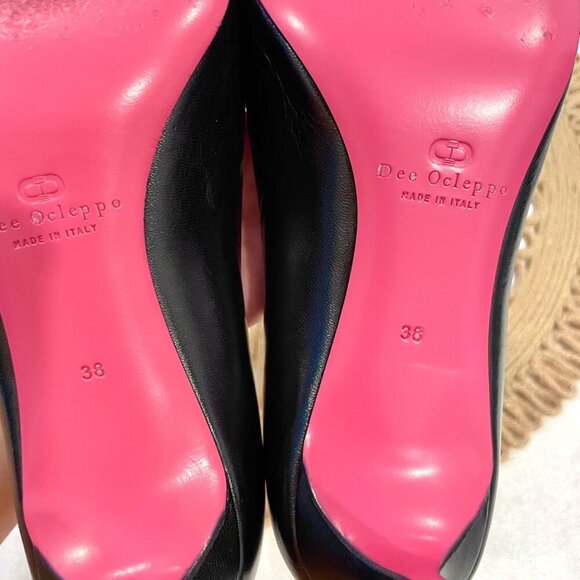Dee Ocleppo Dee Office Party Logo Pump Black Leather Size EU 38 - Picture 10 of 13